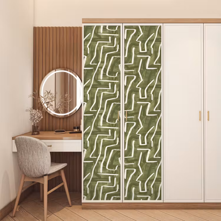 Deursticker - Groen - Abstract - Penseelstreken - Patroon — 5