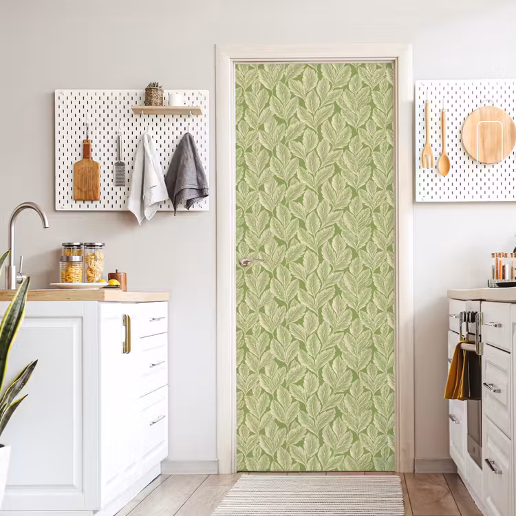 Deursticker - Groen - Botanisch - Bladeren - Vintage - Patroon — 7