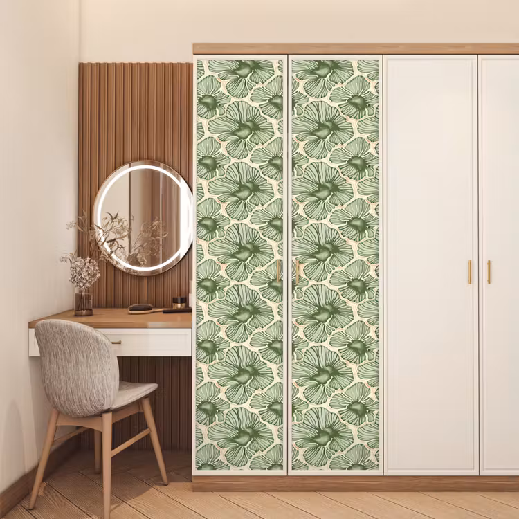 Deursticker - Groen - Botanisch - Bloemen - Organisch - Patroon — 5