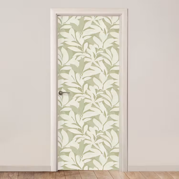 Deursticker - Saliegroen - Botanisch - Minimalistisch - Patroon — 1