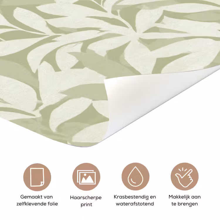 Deursticker - Saliegroen - Botanisch - Minimalistisch - Patroon — 3