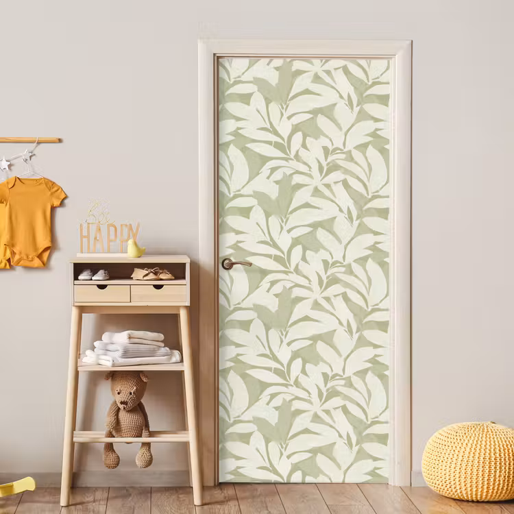 Deursticker - Saliegroen - Botanisch - Minimalistisch - Patroon — 6