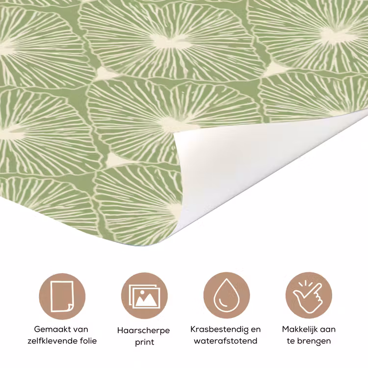 Deursticker - Saliegroen - Botanisch - Ruiten - Organisch - Patroon — 3