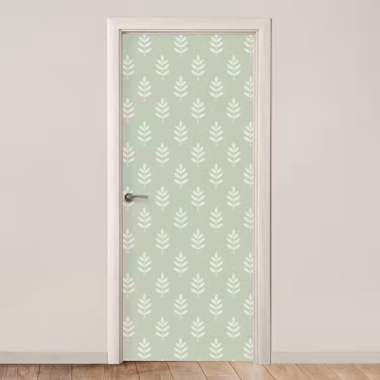 Deursticker - Saliegroen - Botanisch - Takjes - Minimalistisch - Patroon — 1