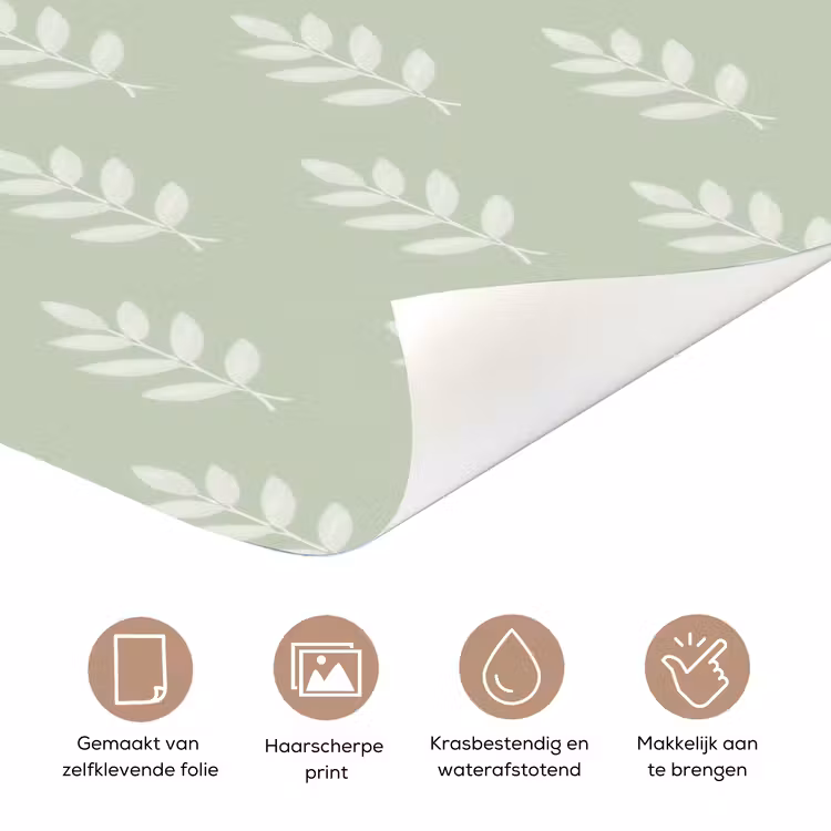 Deursticker - Saliegroen - Botanisch - Takjes - Minimalistisch - Patroon — 3