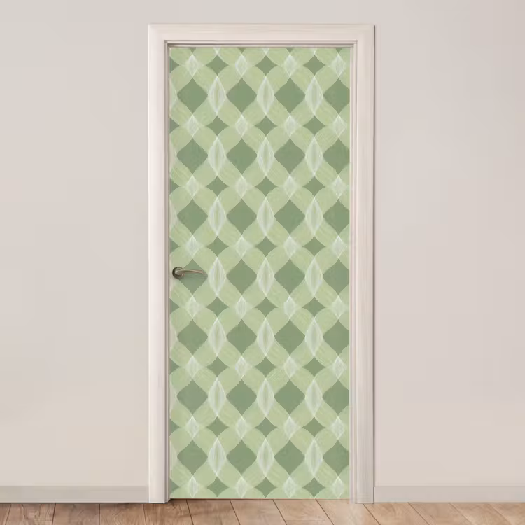 Deursticker - Saliegroen - Geometrisch - Organisch - Traliewerk - Patroon — 1