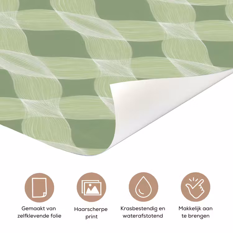 Deursticker - Saliegroen - Geometrisch - Organisch - Traliewerk - Patroon — 3