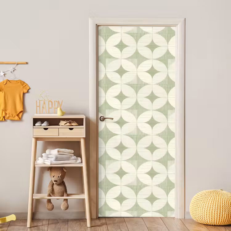 Deursticker - Saliegroen - Geometrisch - Retro - Mid-Century - Patroon — 6