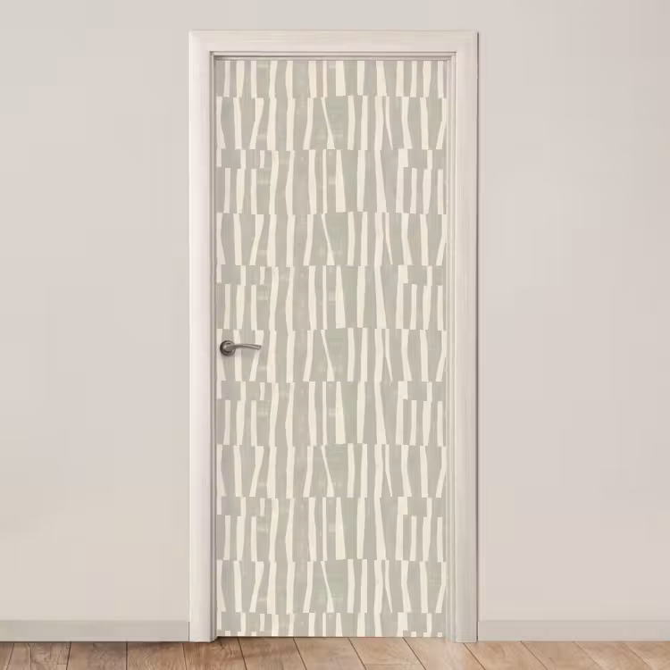 Deursticker - Saliegroen - Strepen - Geometrisch - Textuur - Patroon — 1