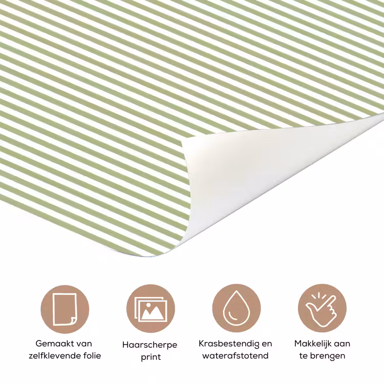 Deursticker - Saliegroen - Strepen - Minimalistisch - Patroon — 3
