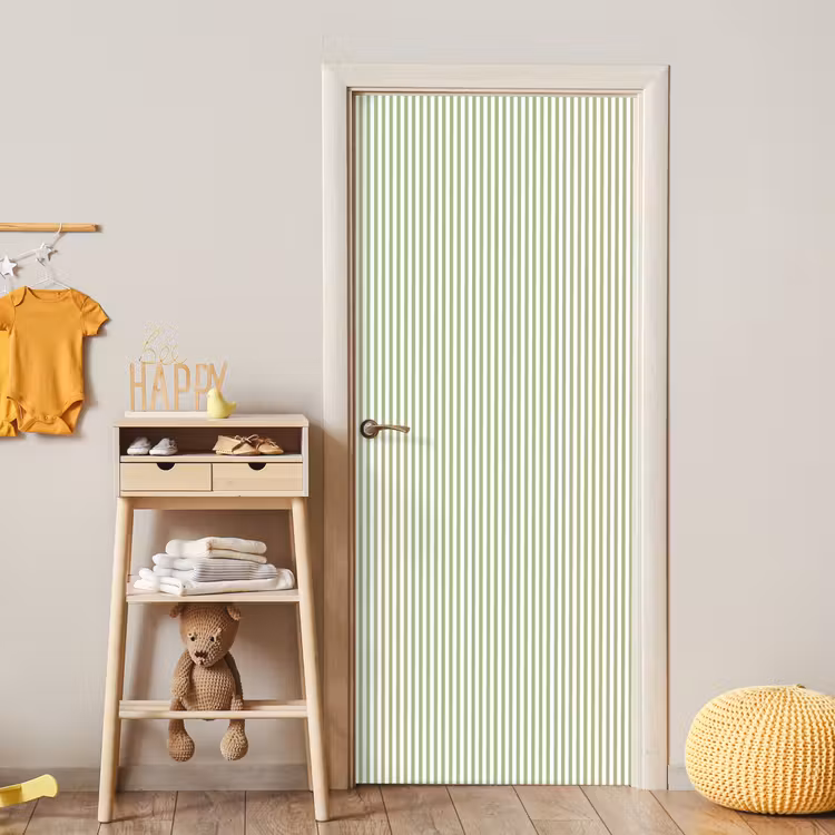 Deursticker - Saliegroen - Strepen - Minimalistisch - Patroon — 6