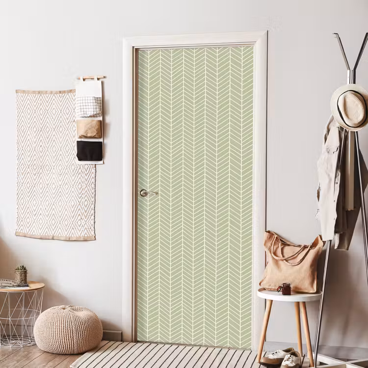 Deursticker - Saliegroen - Visgraat - Geometrisch - Patroon — 8