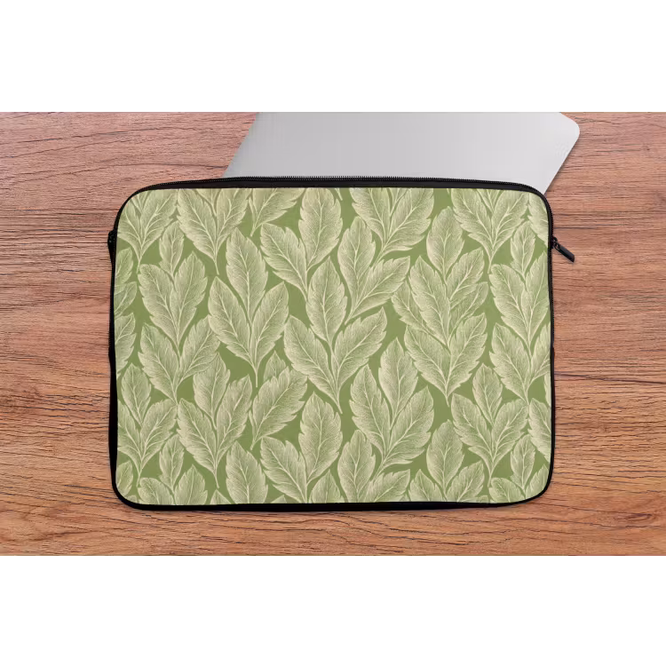 Laptophoes Groen - Botanisch - Bladeren - Vintage - Patroon — 2