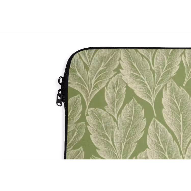 Laptophoes Groen - Botanisch - Bladeren - Vintage - Patroon — 5