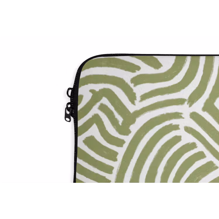 Laptophoes Saliegroen - Abstract - Bogen - Handgetekend - Patroon — 5