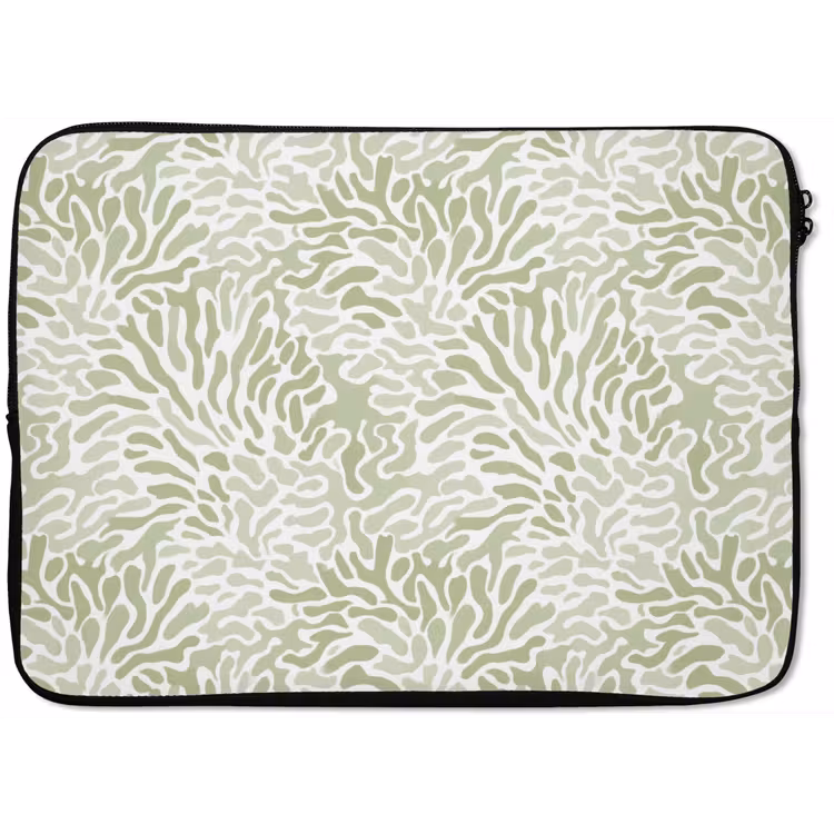 Laptophoes Saliegroen - Abstract - Organisch - Koraal - Patroon — 1