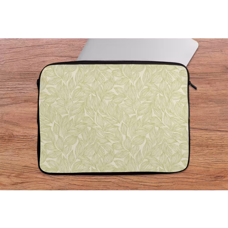 Laptophoes Saliegroen - Botanisch - Bladeren - Handgetekend - Patroon — 2