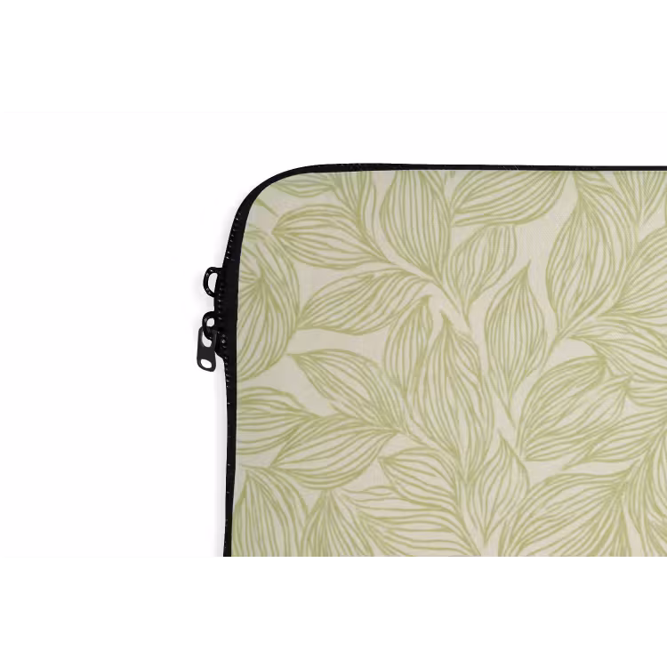 Laptophoes Saliegroen - Botanisch - Bladeren - Handgetekend - Patroon — 5