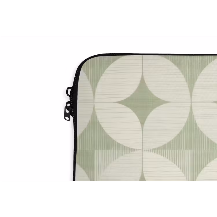 Laptophoes Saliegroen - Geometrisch - Retro - Mid-Century - Patroon — 5