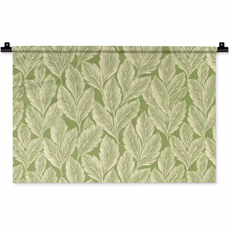 Wandkleed - Groen - Botanisch - Bladeren - Vintage - Patroon — 1