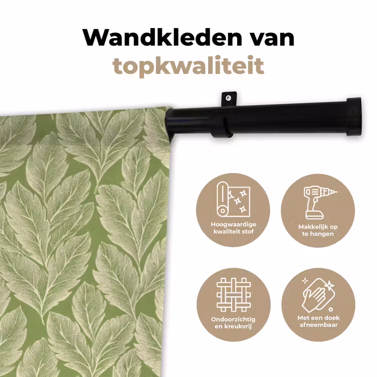 Wandkleed - Groen - Botanisch - Bladeren - Vintage - Patroon — 3