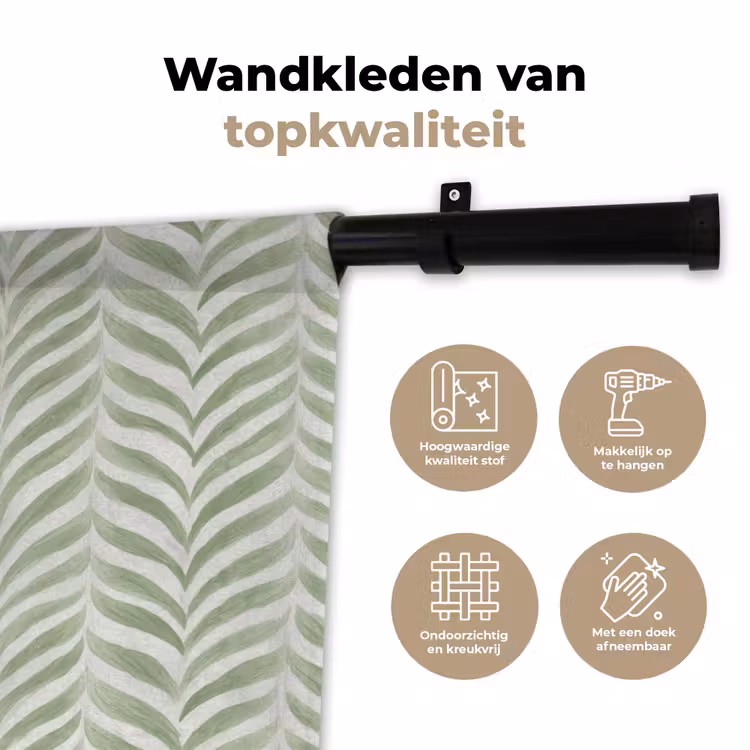 Wandkleed - Saliegroen - Visgraat - Organisch - Penseelstreken - Patroon — 3