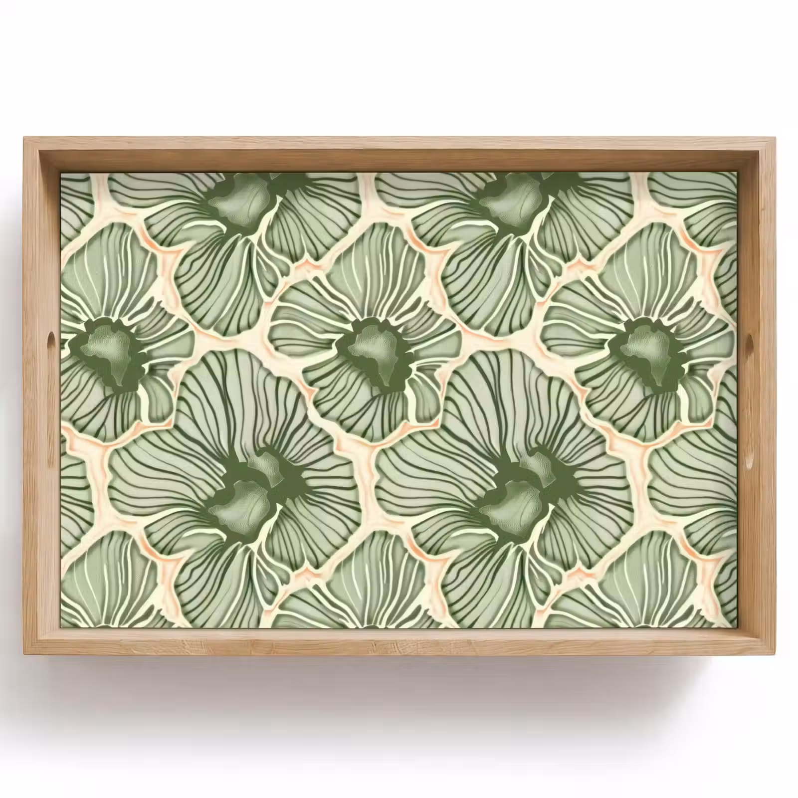 Dienblad - Groen - Botanisch - Bloemen - Organisch - Patroon — 1