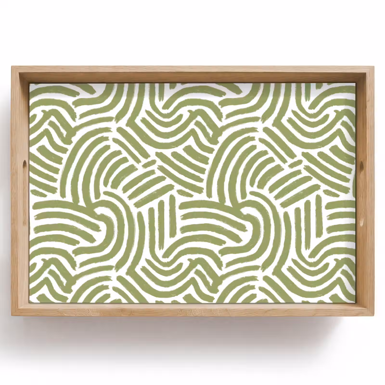 Dienblad - Saliegroen - Abstract - Bogen - Handgetekend - Patroon — 1