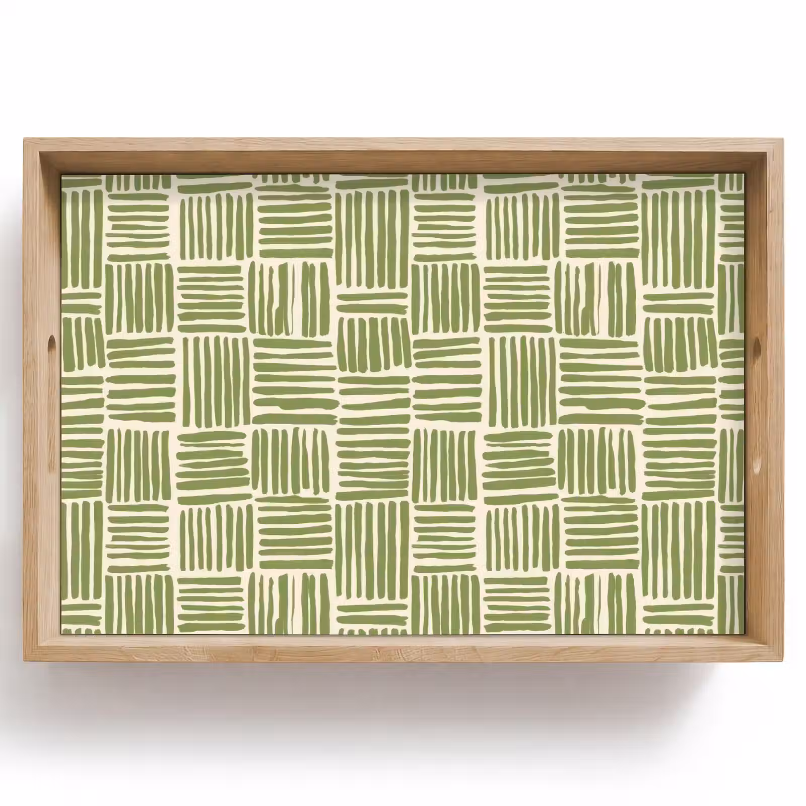 Dienblad - Saliegroen - Blokken - Handgetekend - Patroon — 1