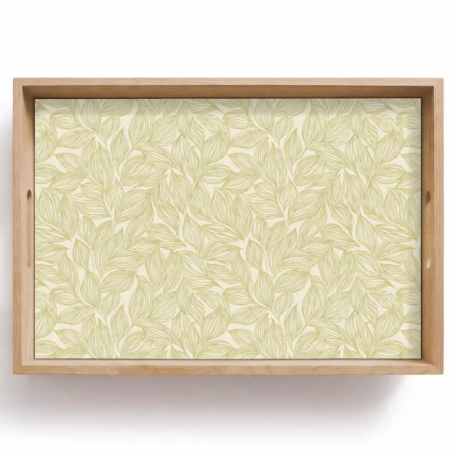 Dienblad - Saliegroen - Botanisch - Bladeren - Handgetekend - Patroon — 1