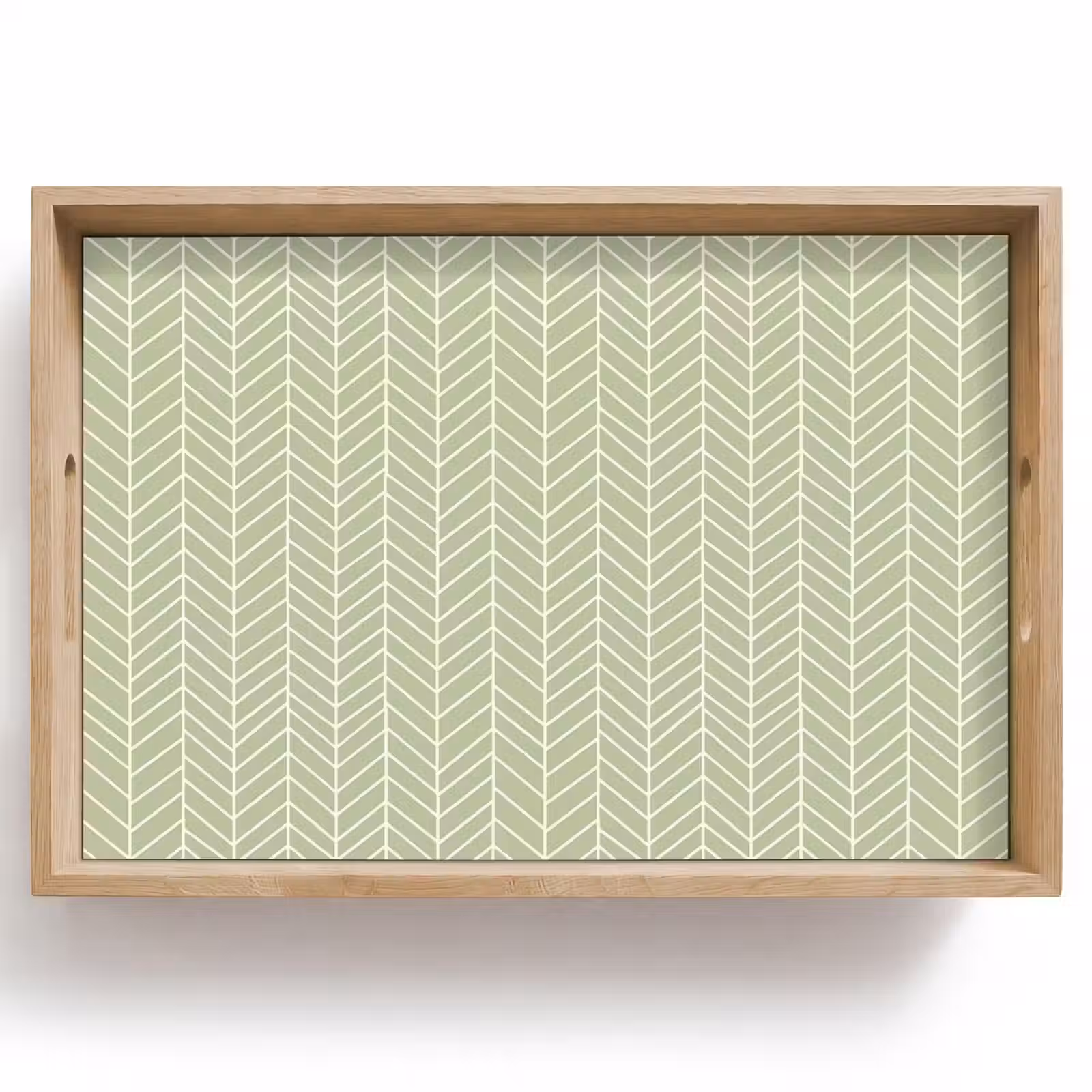 Dienblad - Saliegroen - Visgraat - Geometrisch - Patroon — 1
