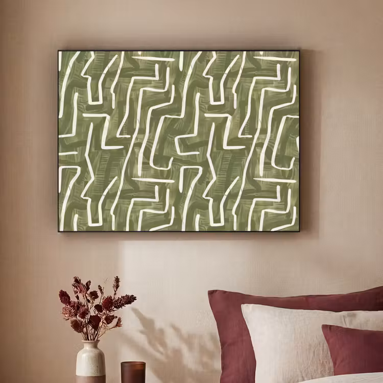 Art frame - Groen - Abstract - Penseelstreken - Patroon — 3