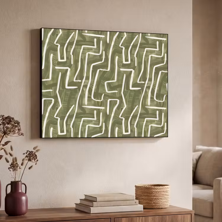 Art frame - Groen - Abstract - Penseelstreken - Patroon — 7