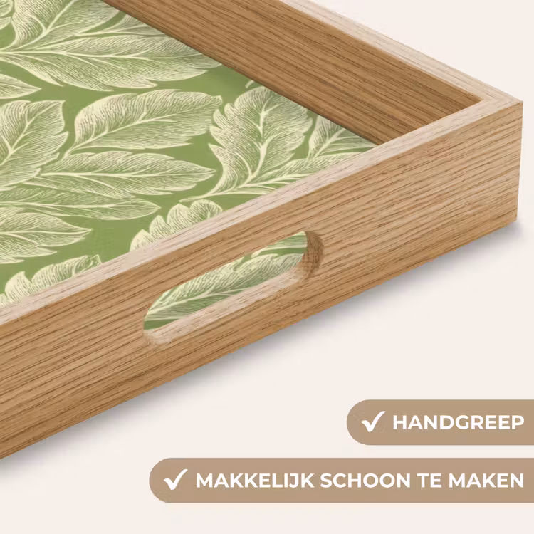 Dienblad - Groen - Botanisch - Bladeren - Vintage - Patroon — 5