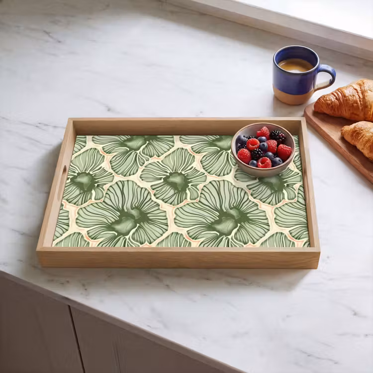 Dienblad - Groen - Botanisch - Bloemen - Organisch - Patroon — 4