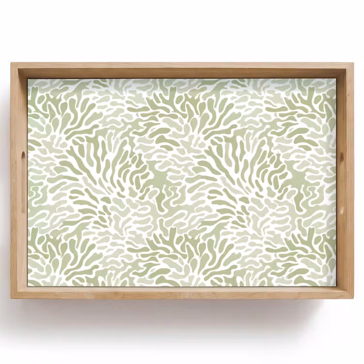 Dienblad - Saliegroen - Abstract - Organisch - Koraal - Patroon — 1