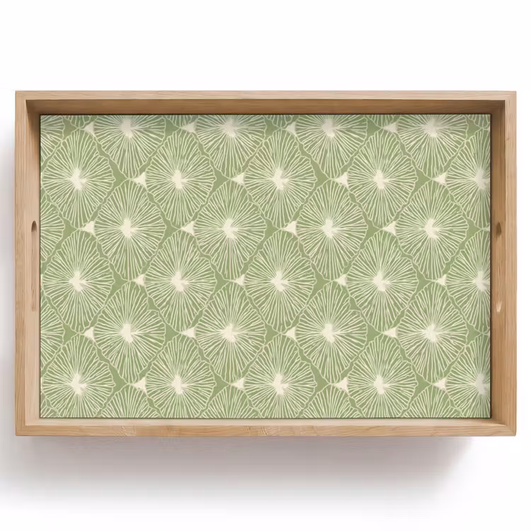 Dienblad - Saliegroen - Botanisch - Ruiten - Organisch - Patroon — 1