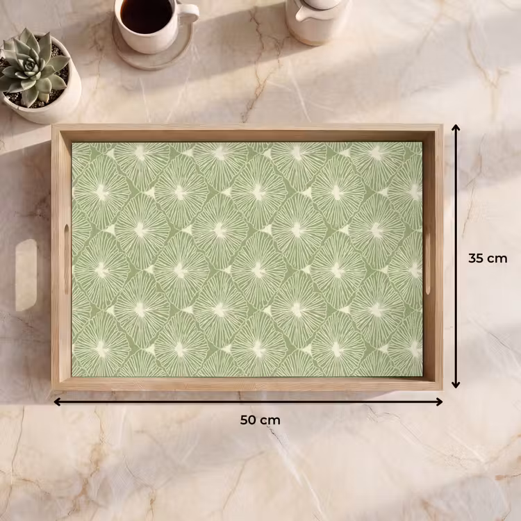 Dienblad - Saliegroen - Botanisch - Ruiten - Organisch - Patroon — 9