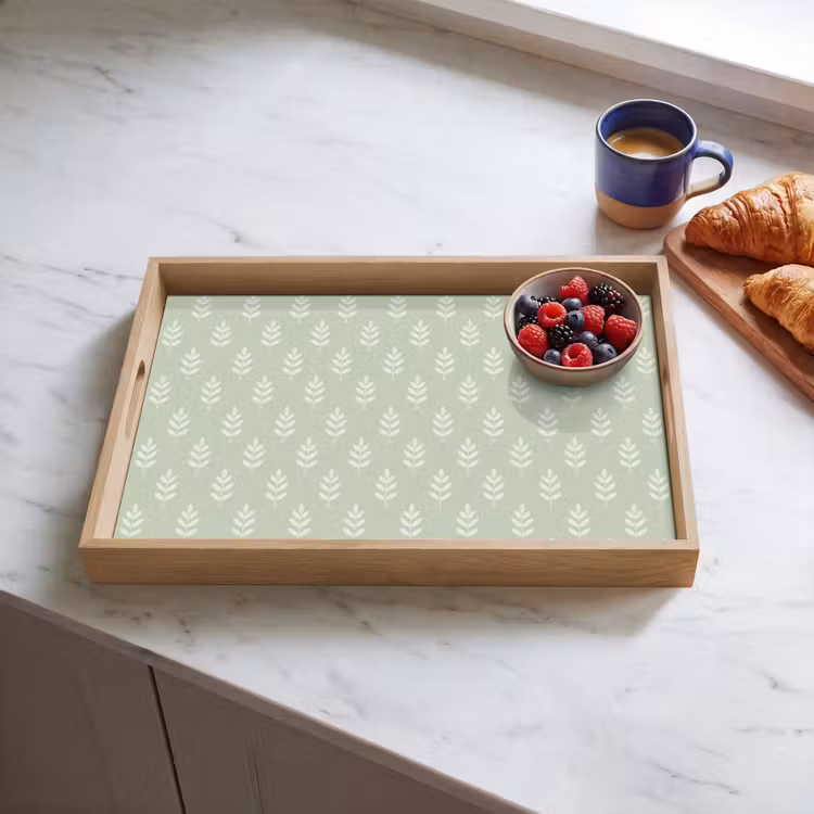 Dienblad - Saliegroen - Botanisch - Takjes - Minimalistisch - Patroon — 4