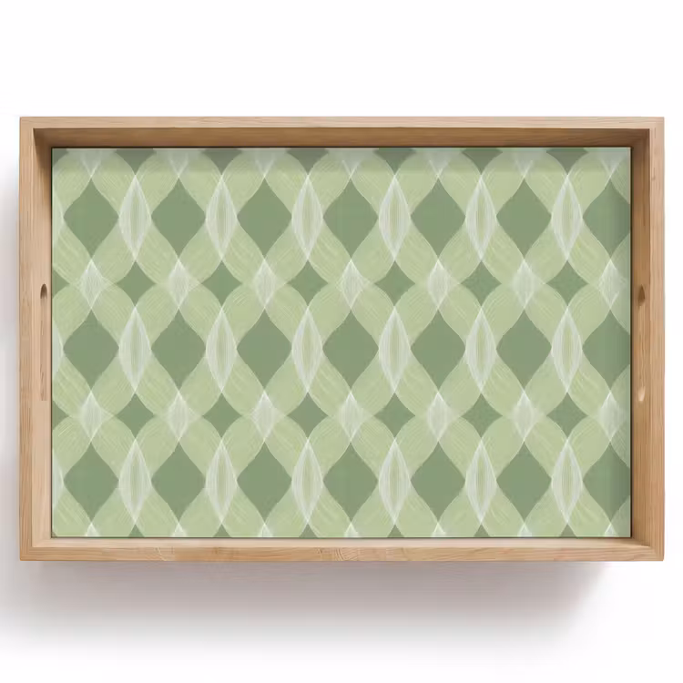Dienblad - Saliegroen - Geometrisch - Organisch - Traliewerk - Patroon — 1