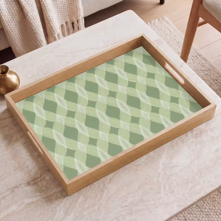Dienblad - Saliegroen - Geometrisch - Organisch - Traliewerk - Patroon — 2