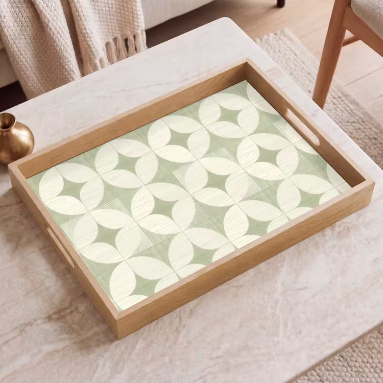 Dienblad - Saliegroen - Geometrisch - Retro - Mid-Century - Patroon — 2