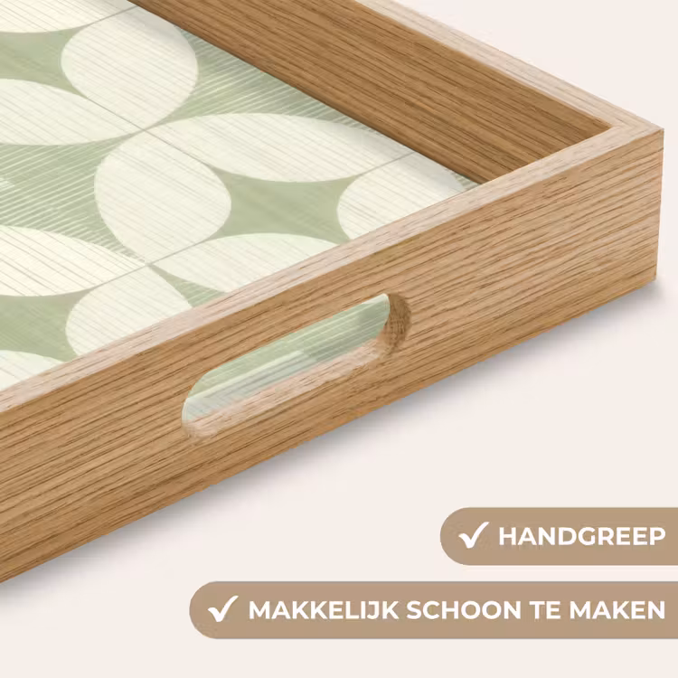 Dienblad - Saliegroen - Geometrisch - Retro - Mid-Century - Patroon — 5