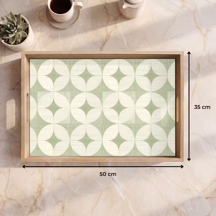 Dienblad - Saliegroen - Geometrisch - Retro - Mid-Century - Patroon — 9