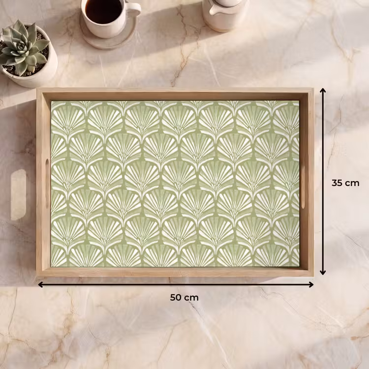 Dienblad - Saliegroen - Ginkgo Biloba - Waaier - Patroon — 9