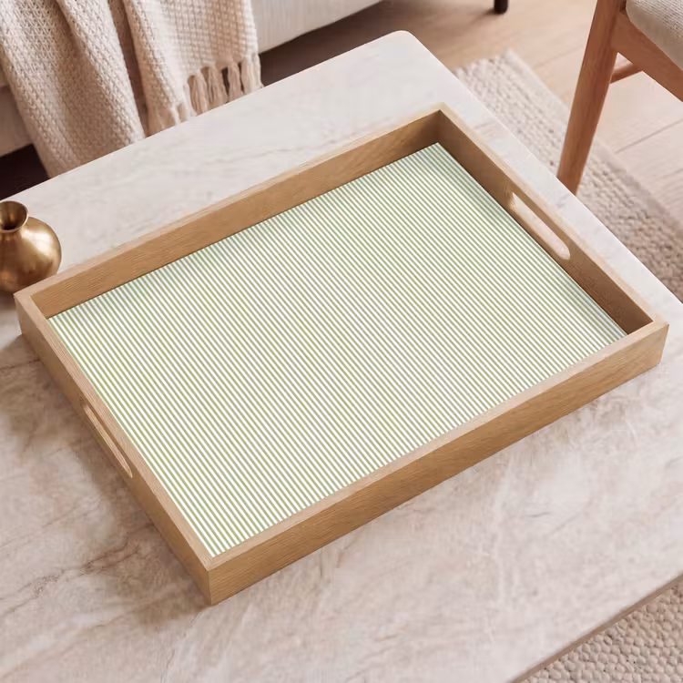 Dienblad - Saliegroen - Strepen - Minimalistisch - Patroon — 2
