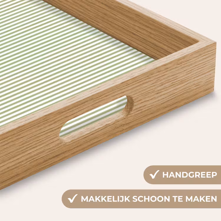 Dienblad - Saliegroen - Strepen - Minimalistisch - Patroon — 5