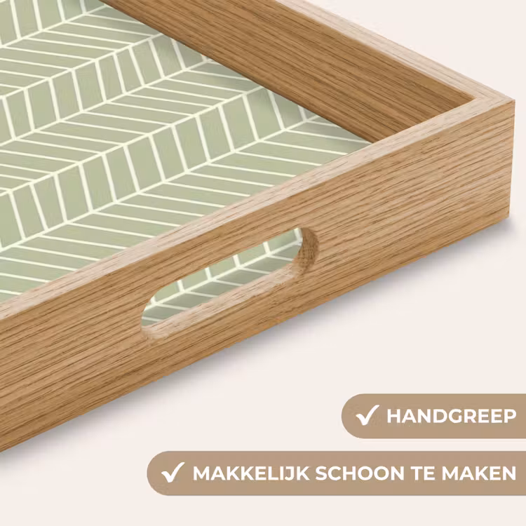 Dienblad - Saliegroen - Visgraat - Geometrisch - Patroon — 5