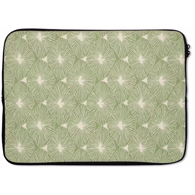 Laptophoes Saliegroen - Botanisch - Ruiten - Organisch - Patroon — 1