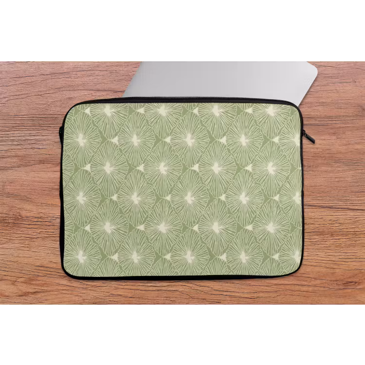 Laptophoes Saliegroen - Botanisch - Ruiten - Organisch - Patroon — 2